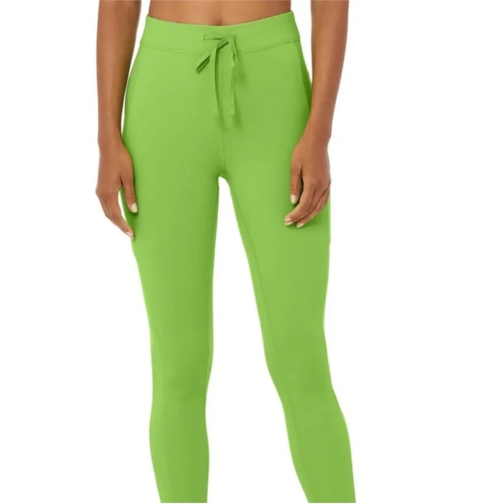 ALO Yoga 7/8 High-Waist‎ Checkpoint Leggings in Green Apple